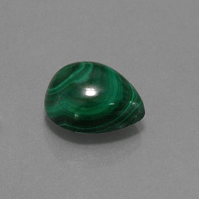 7.30 ct Green Malachite Stone, Natural Malachite in Pear Cabochon Shape for Sale