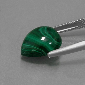 Malachite Gemstone in 12.4 x 10.2 mm Size for Sale, Malachite Stone in Multicolor Green Color