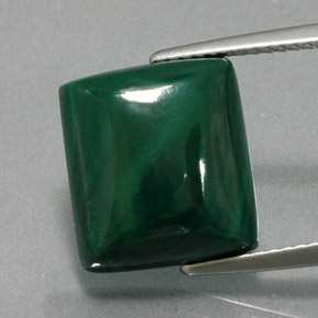 11.12 ct Green Malachite Gemstone, Malachite Gem in Baguette Cabochon Shape for Sale.