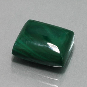 11.12 ct Green Malachite Stone, Natural Malachite in Baguette Cabochon Shape for Sale