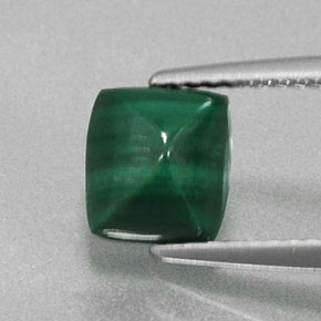 2.17 ct Green Malachite Gemstone, Malachite Gem in Baguette Cabochon Shape for Sale.