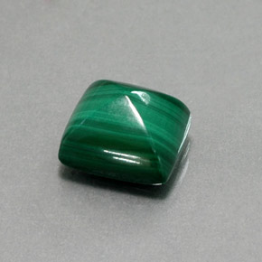 7.56 ct Green Malachite Stone, Natural Malachite in Baguette Cabochon Shape for Sale