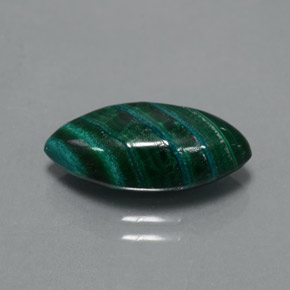 5.63 ct Green Malachite Stone, Natural Malachite in Marquise Cabochon Shape for Sale
