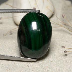 Waldgrün Malachit Edelstein - 29.5ct Oval Cabochon (ID: 482221)