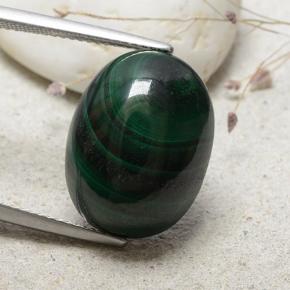 Темно-зеленый Малахит Камень - 21.7ct Овал Кабошон (ID: 482285)