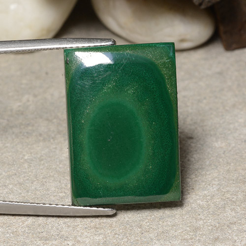 Medium Green Malachite Gem - 17.7ct Baguette Cabochon (ID: 483993)