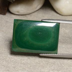 17.71 ct Green Malachite Stone, Natural Malachite in Baguette Cabochon Shape for Sale