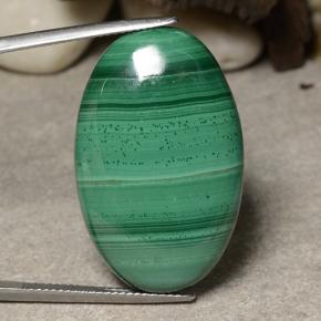 Medium Green Malachite Gem - 44.7ct Oval Cabochon (ID: 483995)