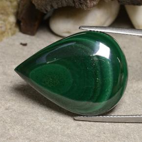 36.65 ct Green Malachite Stone, Natural Malachite in Pear Cabochon Shape for Sale