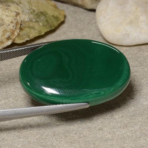 Malachite Gemstone in 30.2 x 20.7 mm Size for Sale, Malachite Stone in Medium Green Color