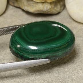 Malachite Gemstone in 21 x 14.3 mm Size for Sale, Malachite Stone in Multicolor Green Color