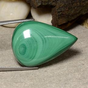 53.85 ct Green Malachite Stone, Natural Malachite in Pear Cabochon Shape for Sale