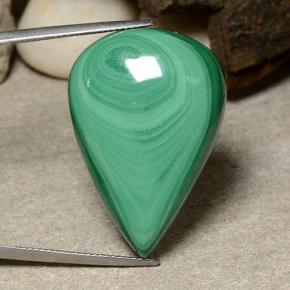 Malachite Gemstone in 32.3 x 22.3 mm Size for Sale, Malachite Stone in Multicolor Green Color