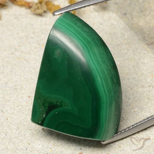 37.17 ct Fancy Malachite, 21.3 x 15.5 mm From Congo, Photo A