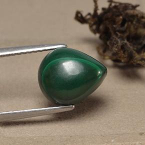 5.60 ct Green Malachite Stone, Natural Malachite in Pear Cabochon Shape for Sale