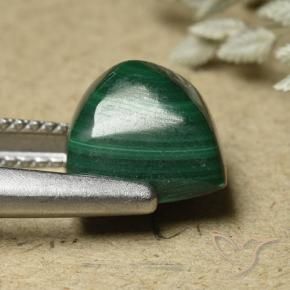 Malachite Gemstone in 8.7 x 8.4 mm Size for Sale, Malachite Stone in Pine Green Color