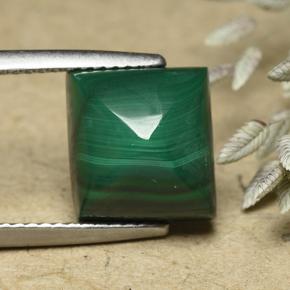 Medium Green Malachite Gem - 8.6ct Baguette Sugarloaf Cabochon (ID: 493466)