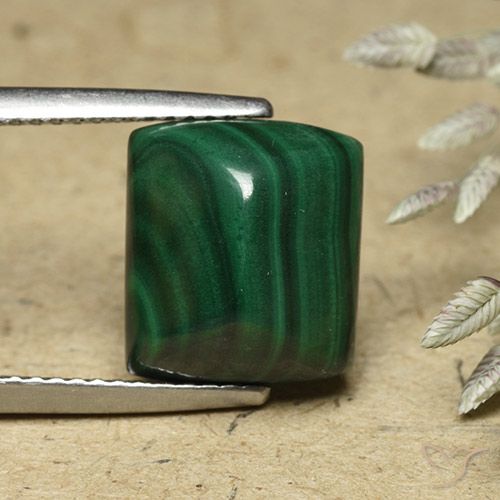 8.76 ct Baguette Malachite, 11.3 x 10.1 mm From Congo, Photo A