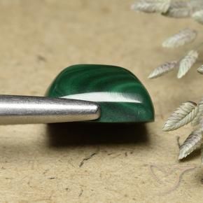 Malachite Gemstone in 11.3 x 10.1 mm Size for Sale, Malachite Stone in Medium Green Color