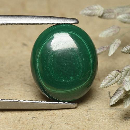 Multicolor Green Malachite Gem - 7.6ct Oval Cabochon (ID: 493468)