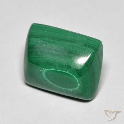 8.16 ct Green Malachite Stone, Natural Malachite in Baguette Sugarloaf Cabochon Shape for Sale