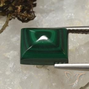 Malachite Gemstone in 10.6 x 8.6 mm Size for Sale, Malachite Stone in Medium Green Color