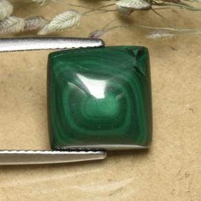 8.1ct Square Sugarloaf Cabochon Multicolor Green Malachite Gem for sale 8.1ct Square Sugarloaf Cabochon Multicolor Green Malachite Gem (ID: 493939)