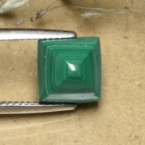 Зеленый различных оттенков Малахит Камень - 7ct Square Sugarloaf Cabochon (ID: 493940)