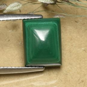 Multicolor Green Malachite Gem - 6.6ct Baguette Sugarloaf Cabochon (ID: 493943)
