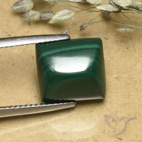8.74 ct Green Malachite Stone, Natural Malachite in Baguette Sugarloaf Cabochon Shape for Sale
