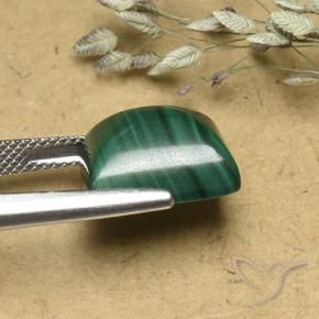 Malachite Gemstone in 12.9 x 11.6 mm Size for Sale, Malachite Stone in Medium Green Color