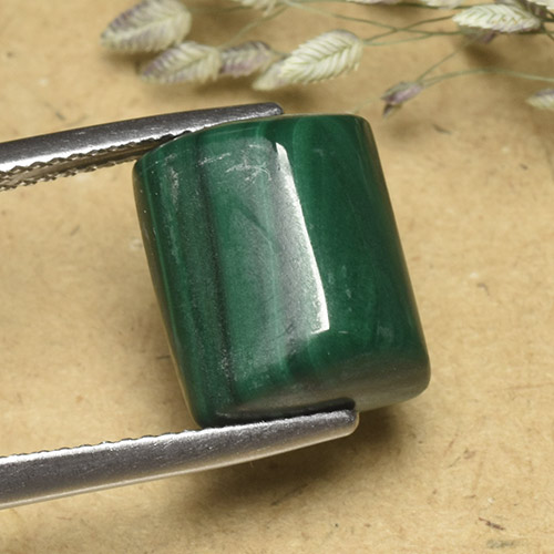 Multicolor Green Malachite Gem - 12.8ct Baguette Sugarloaf Cabochon (ID: 493974)