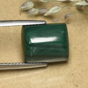 12.75 ct Green Malachite Stone, Natural Malachite in Baguette Sugarloaf Cabochon Shape for Sale