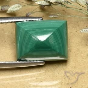 16.70 ct Green Malachite Stone, Natural Malachite in Baguette Sugarloaf Cabochon Shape for Sale