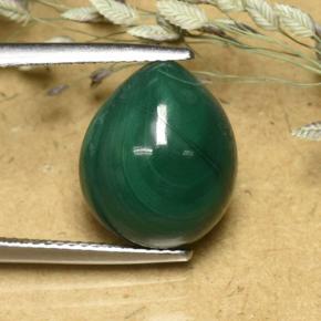 Multicolor Green Malachite Gem - 11.2ct Pear Cabochon (ID: 493979)