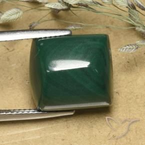 20.38 ct Green Malachite Stone, Natural Malachite in Baguette Sugarloaf Cabochon Shape for Sale