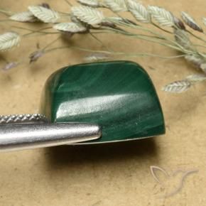 Malachite Gemstone in 14 x 12 mm (calibrated) Size for Sale, Malachite Stone in Medium Green Color