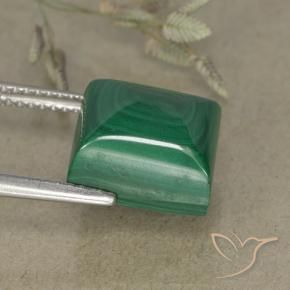 Malachite Gemstone in 10.6 x 10.2 mm Size for Sale, Malachite Stone in Green Color