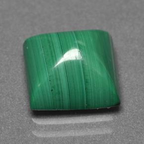 4.58 ct Green Malachite Stone, Natural Malachite in Square Sugarloaf Cabochon Shape for Sale