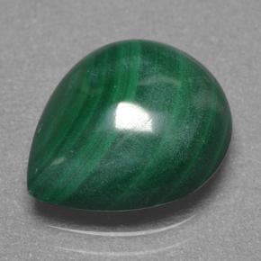 3.90 ct Green Malachite Stone, Natural Malachite in Pear Cabochon Shape for Sale
