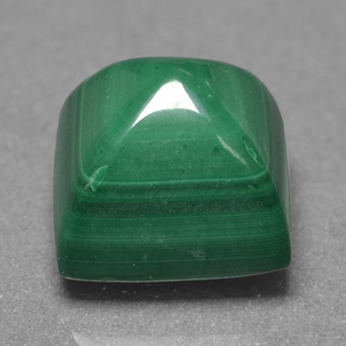 Malachite 8,1 x 7,9mm verde Cabochon quadrato di Pan di Zucchero dal Congo, peso di 4,68 ct, gemma naturale non trattati in purezza Opaque, 1 pezzo Malachite - Colore: Verde medio, durezza Mohs di 3,5 - 4, Photo A