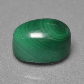 Medium Green Malachite Gem - 5.8ct Oval Cabochon (ID: 499870)