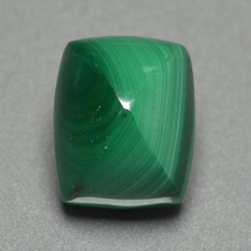 Warm Green Malachite Gem - 7.5ct Cushion Sugarloaf Cabochon (ID: 500076)