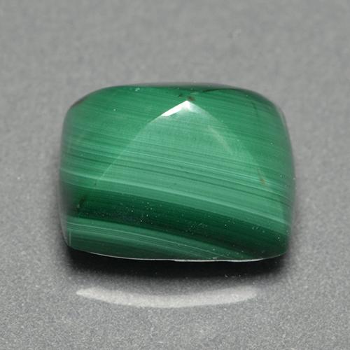 7.49 ct Green Malachite Stone, Natural Malachite in Cushion Sugarloaf Cabochon Shape for Sale