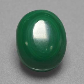 Medium Green Малахит Камень - 6.3ct Овал Кабошон (ID: 500077)