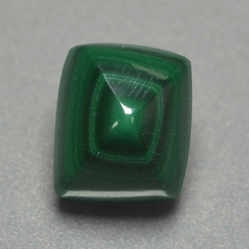 Pine Green Malachite Gem - 4.3ct Cushion Shape Sugarloaf Cabochon (ID: 500078)