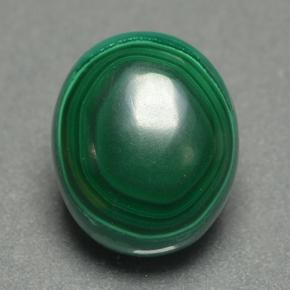 5.08 ct Green Malachite Gemstone, Malachite Gem in Oval Cabochon Shape for Sale.