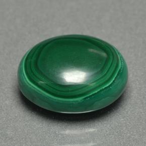 5.08 ct Green Malachite Stone, Natural Malachite in Oval Cabochon Shape for Sale