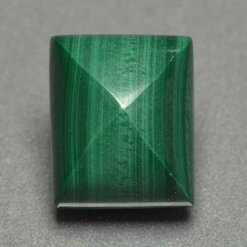 Pine Green Malachite Gem - 4.8ct Baguette Sugarloaf Cabochon (ID: 500084)