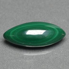 2.85 ct Green Malachite Stone, Natural Malachite in Marquise Cabochon Shape for Sale